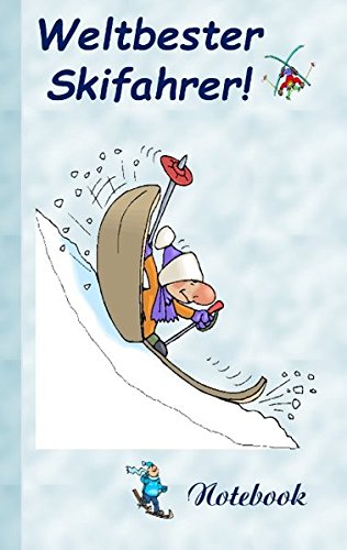 Weltbester Skifahrer: Motiv Notizbuch, Notebook, Einschreibbuch, Tagebuch, Kritzelbuch im praktischen Pocketformat
