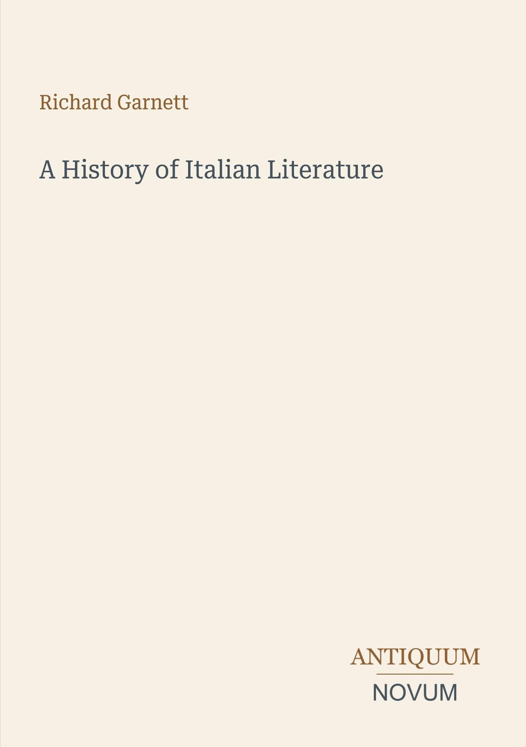 A History of Italian Literature