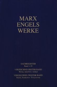 Marx-Engels-Werke: CD mit Sachregister, Verzeichnis Erster Band, Verzeichnis Zweiter Band