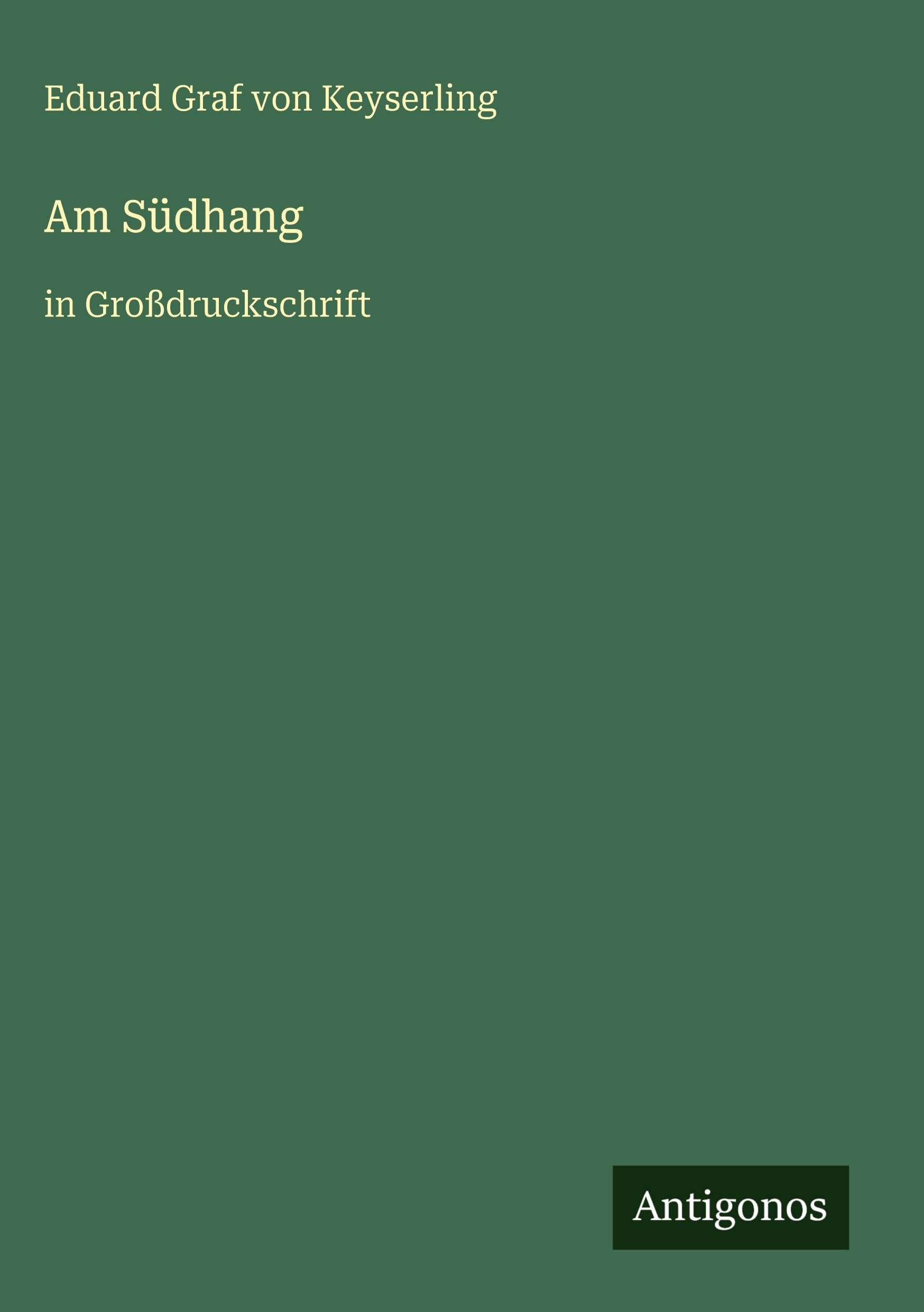 Am Südhang: in Großdruckschrift