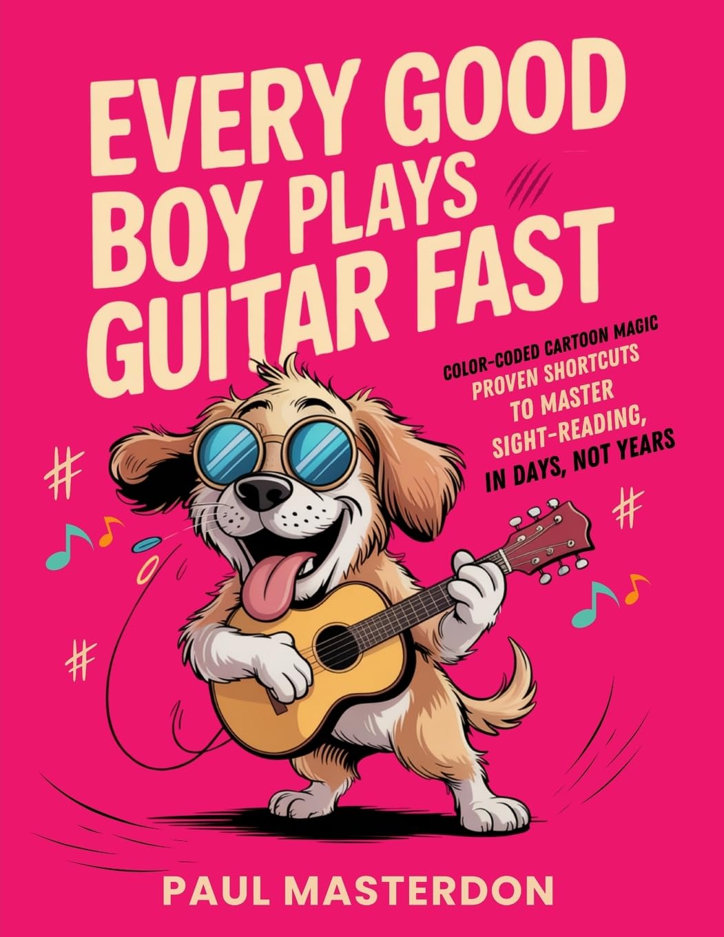Every Good Boy Plays Guitar Fast - Color-Coded Cartoon Magic
