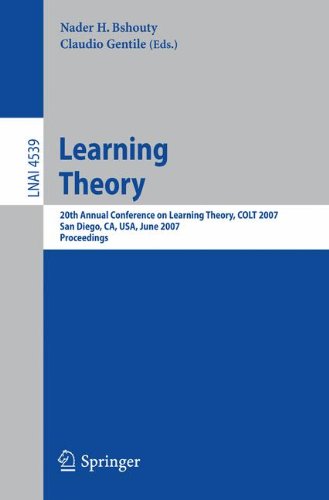 Learning Theory: 20th Annual Conference on Learning Theory, COLT 2007, San Diego, CA, USA, June 13-15, 2007, Proceedings (Lecture Notes in Computer Science/Lecture Notes in Artificial Intelligence)