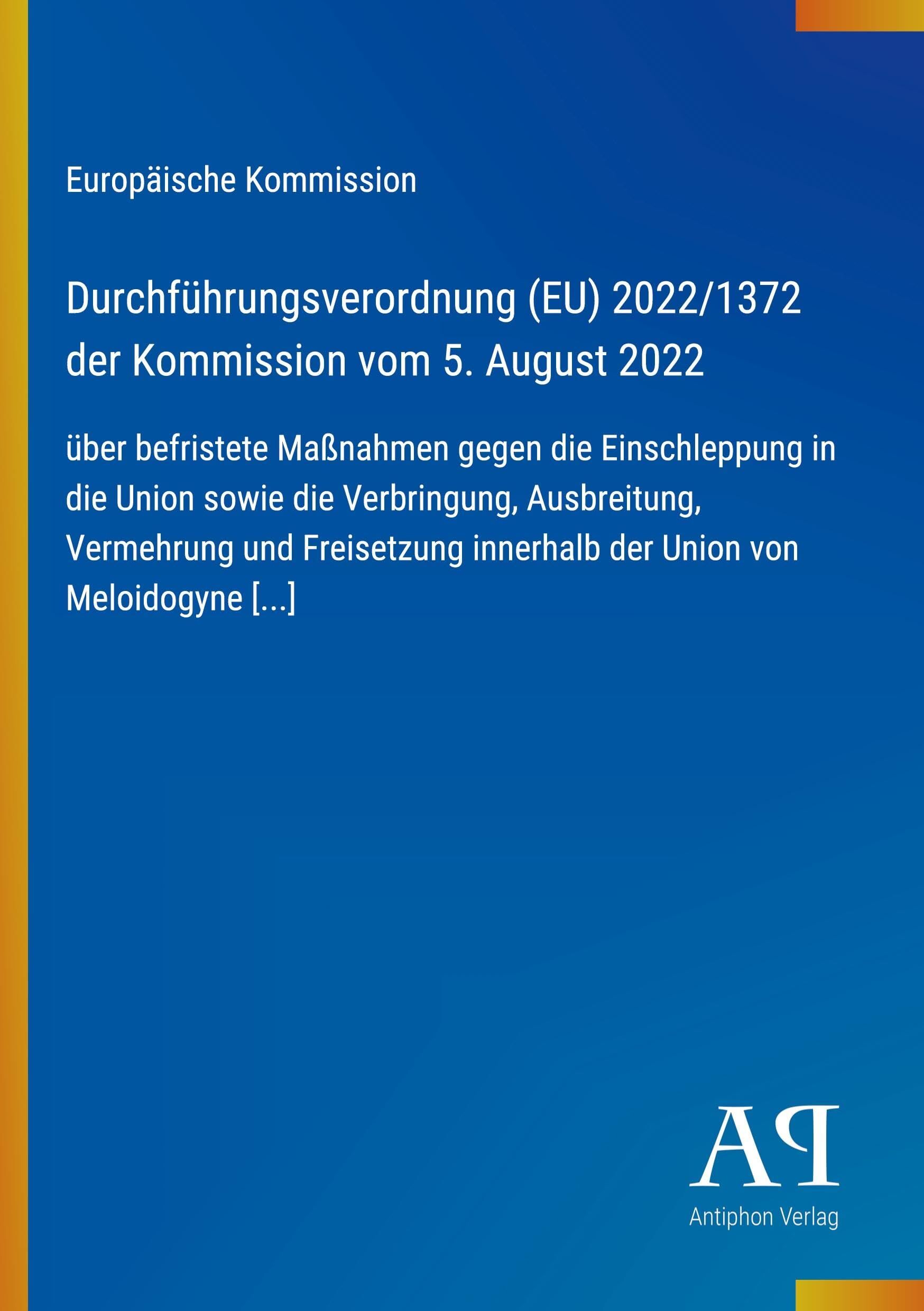 Durchführungsverordnung (EU) 2022/1372 der Kommission vom 5. August 2022