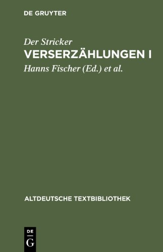 Der Stricker Altdeutsche Textbibliothek, Nr.53, Verserzählungen, Bd 1