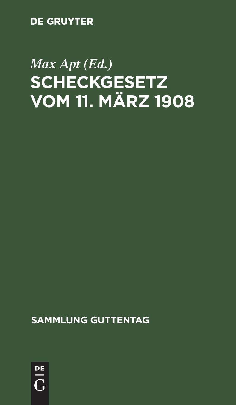 Scheckgesetz vom 11. März 1908