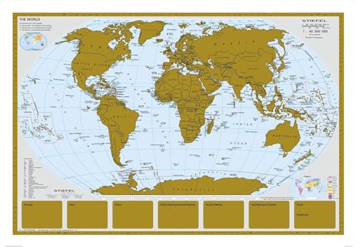 Scratchmap/Rubbelkarte The World. Wandkarte - laminiert beschreib- und abwischbar – extrem reißfest: Wandkarte/Poster