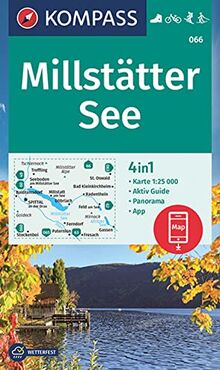 KOMPASS Wanderkarte 066 Millstätter See 1:25000: 4in1 Wanderkarte mit Aktiv Guide und Panorama inklusive Karte zur offline Verwendung in der KOMPASS-App. Fahrradfahren. Skitouren. Langlaufen.