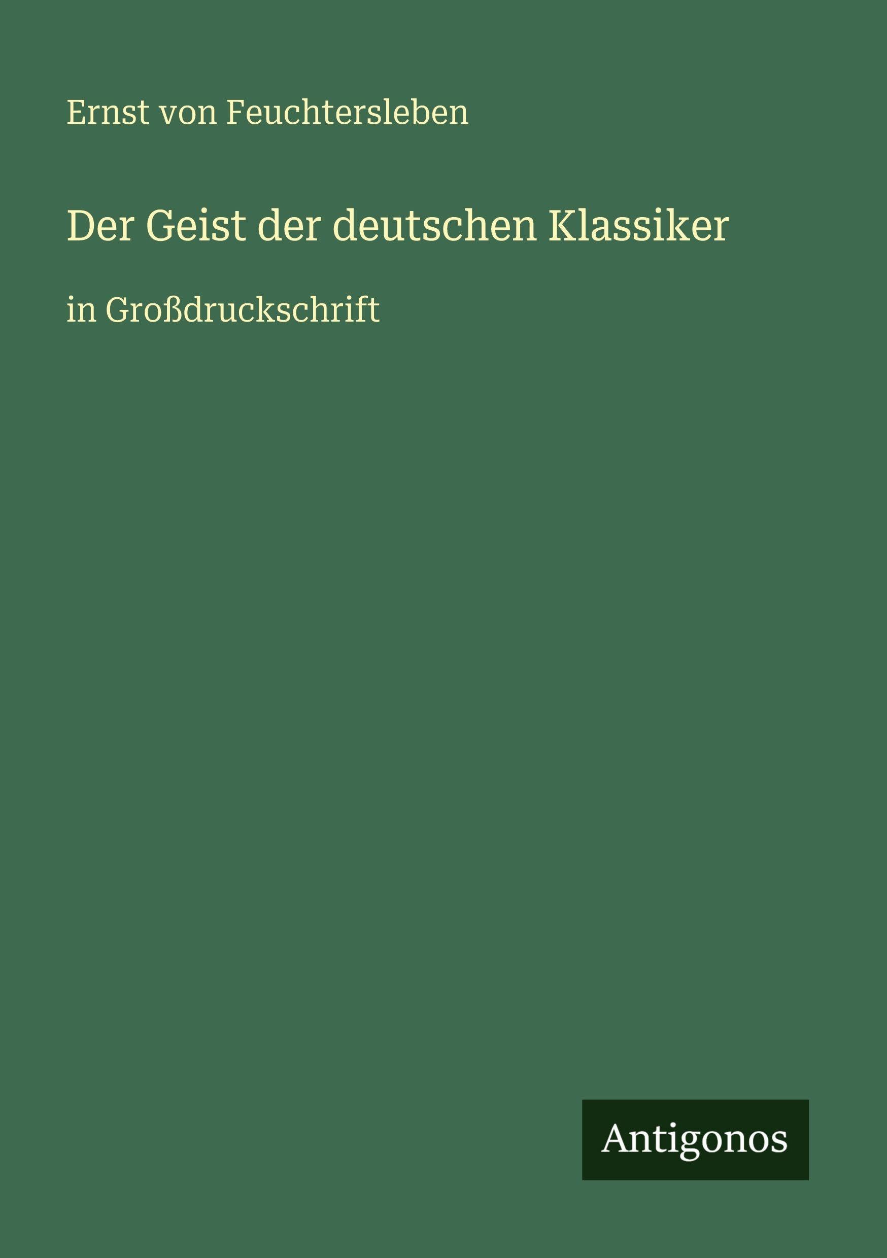 Der Geist der deutschen Klassiker: in Großdruckschrift