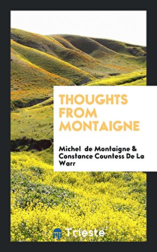 Thoughts from Montaigne