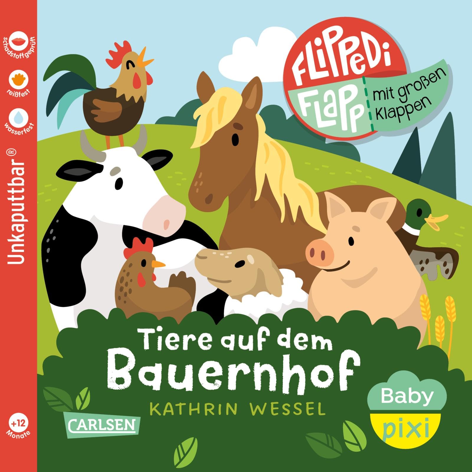 Baby Pixi (unkaputtbar) 141: Flippediflapp: Tiere auf dem Bauernhof: Mit extragroßen Klappen | Babybuch mit Klappen und Gucklöchern ab 12 Monaten - auch als Badebuch geeignet (141)