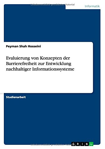 Evaluierung von Konzepten der Barrierefreiheit zur Entwicklung nachhaltiger Informationssysteme