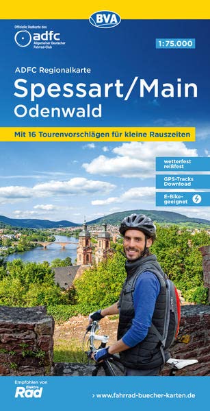 ADFC-Regionalkarte Spessart/Main/Odenwald, 1:75.000, reiß- und wetterfest, GPS-Tracks Download (ADFC-Regionalkarte 1:75000)