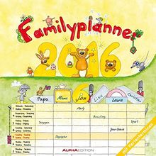 Familienplaner 2016 - Broschürenkalender (30 x 60 geöffnet) - mit 6 Spalten - mit Ferienterminen - Familientermine - Wandplaner