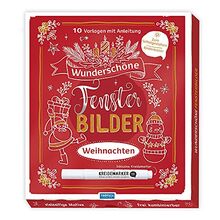 Trötsch Wunderschöne Fensterbilder mit Kreidemarker Mappe mit Vorlagen und Kreidemarker Weihnachten: Fensterbilderbuch Beschäftigungsbuch