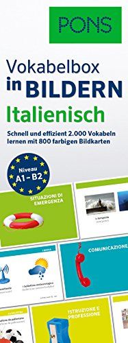 PONS Vokabelbox in Bildern Italienisch: Schnell & effizient Vokabeln lernen mit 2.000 Wörter auf 800 farbigen Bildkarten