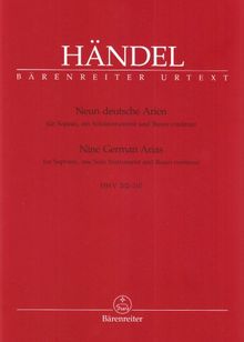 Neun deutsche Arien. Sopran, Soloinstrument, Bc. URTEXT. Part. m. St