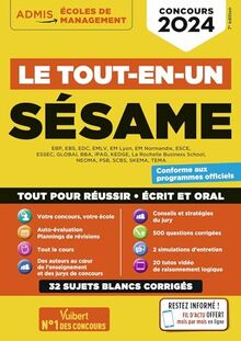 Sésame : EBP, EBS, EMLV... : le tout-en-un, concours 2024