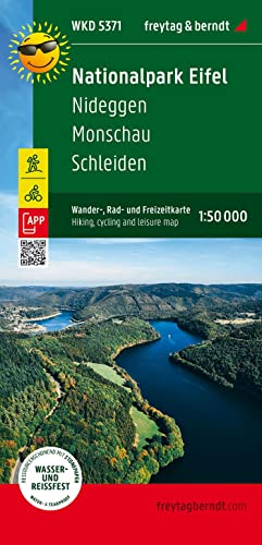 Nationalpark Eifel, Wander-, Rad- Und Freizeitkarte 1, 50.000, Freytag & Berndt, Wkd 5371, Nideggen - Monschau - Schleiden, Mit App, Infos,