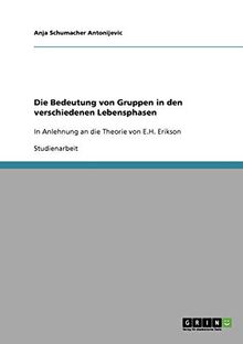 Die Bedeutung von Gruppen in den verschiedenen Lebensphasen: In Anlehnung an die Theorie von E.H. Erikson