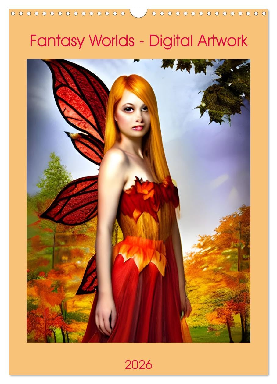 Fantasy Worlds - Digital Artwork (Wall Calendar 2026 DIN A3 portrait), CALVENDO 12 Month Wall Calendar: Digital fantasy art created with the help of Artificial Intelligence