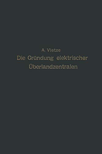 Ratgeber für die Gründung elektrischer Überlandzentralen