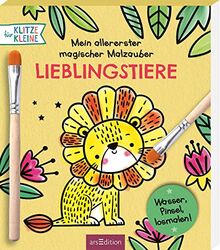Für Klitzekleine: Mein allererster magischer Malzauber Lieblingstiere: Wasser, Pinsel, losmalen! | Malbuch mit wasserlöslichen Farben und Pinsel für Klitzekleine