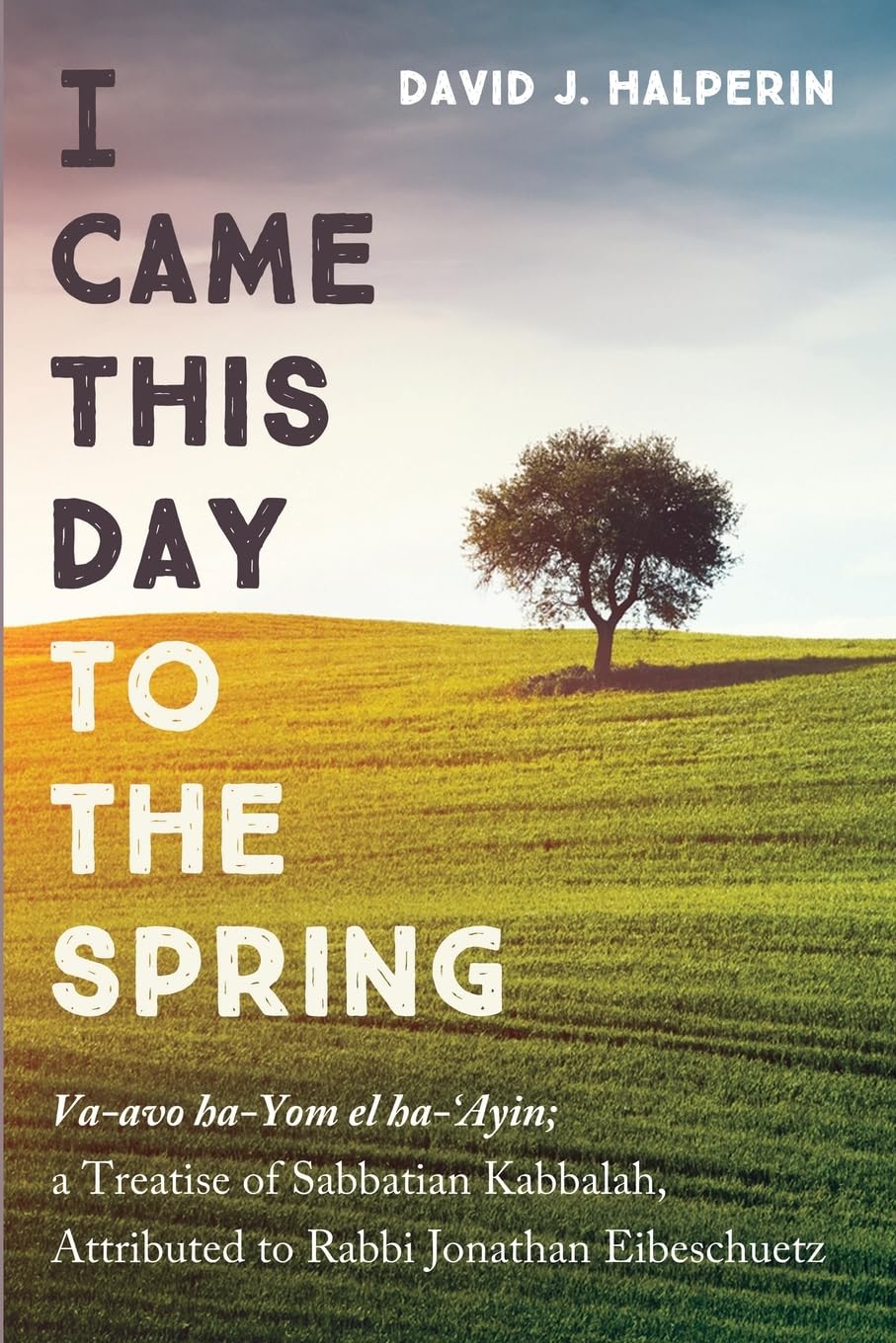 I Came This Day to the Spring: Va-avo ha-Yom el ha-'Ayin; a Treatise of Sabbatian Kabbalah, Attributed to Rabbi Jonathan Eibeschuetz