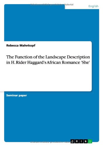 The Function of the Landscape Description in H. Rider Haggard's African Romance 'She'