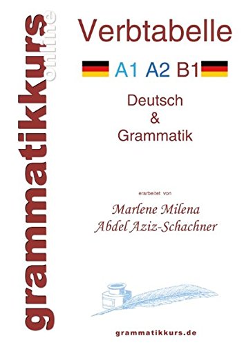 Verbtabelle DEUTSCH A1 A2 B1: Lernwortschatz für die Integrations-Deutschkurs TeilnehmerInen A1 A2 B1