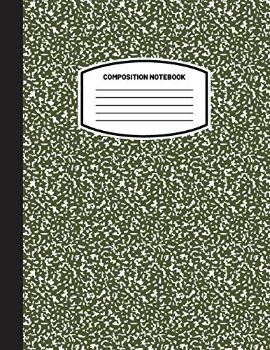 Blank Classic Classic Composition Notebook, (8.5x11) Wide Ruled Lined Paper Notebook Journal (Olive Green) (Notebook For Kids, Teens, Students, Adults) Back To