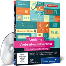 Moderne Webseiten entwickeln - Über 12 Stunden Praxiswissen zu allen Webtechnologien inkl. HTML5, CSS3, JavaScript, AJAX, PHP 5.5, Datenbanken, SEO, Frameworks u.v.m