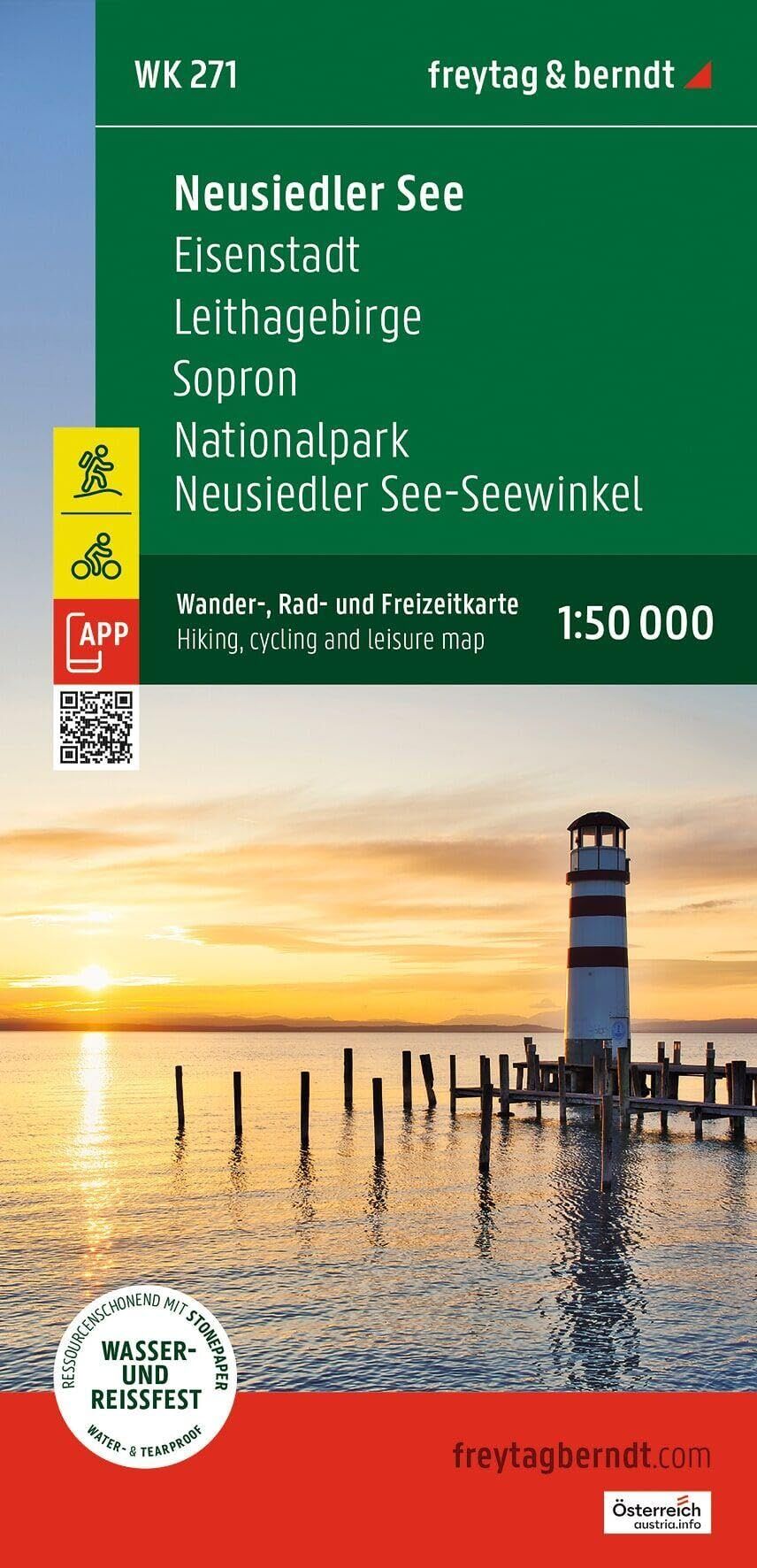 freytag & berndt Wanderkarte Neusiedler See, Eisenstadt - Leithagebirge - Rust - Sopron - Nationalpark Neusiedler See - Seewinke 1:50.000