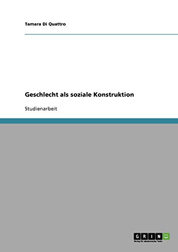 Geschlecht als soziale Konstruktion