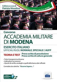 Concorso Accademia Militare di Modena ufficiali esercito italiano. Teoria e test per la prova scritt