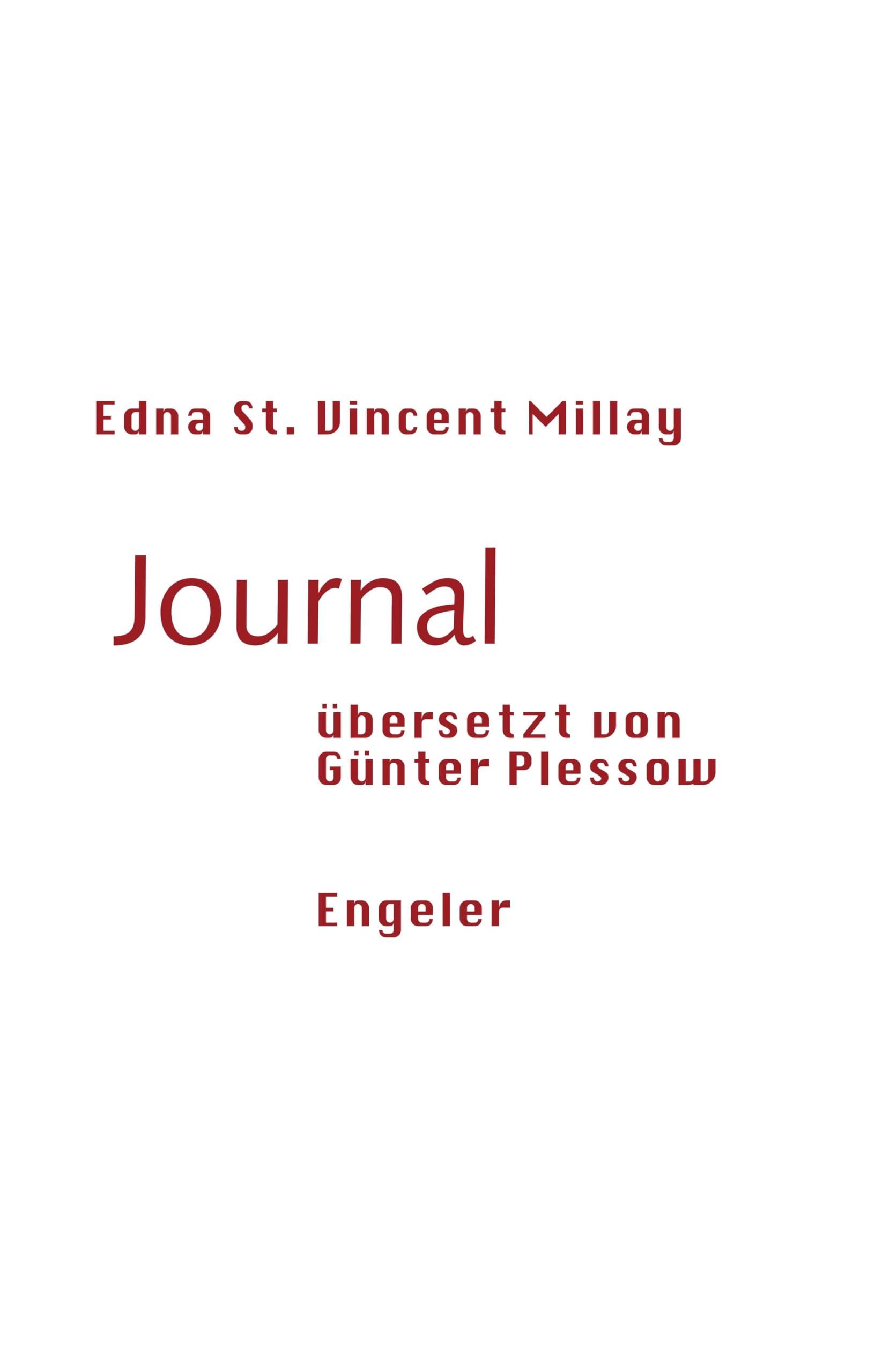 Millay, Edna St. Vincent: Journal