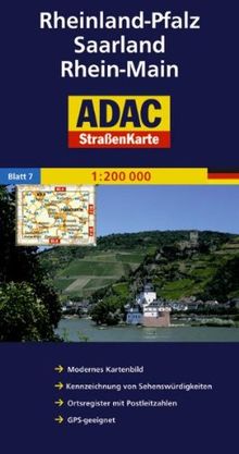 ADAC StraßenKarte Deutschland 07. Rheinland-Pfalz, Saarland, Rhein-Main 1 : 200 000