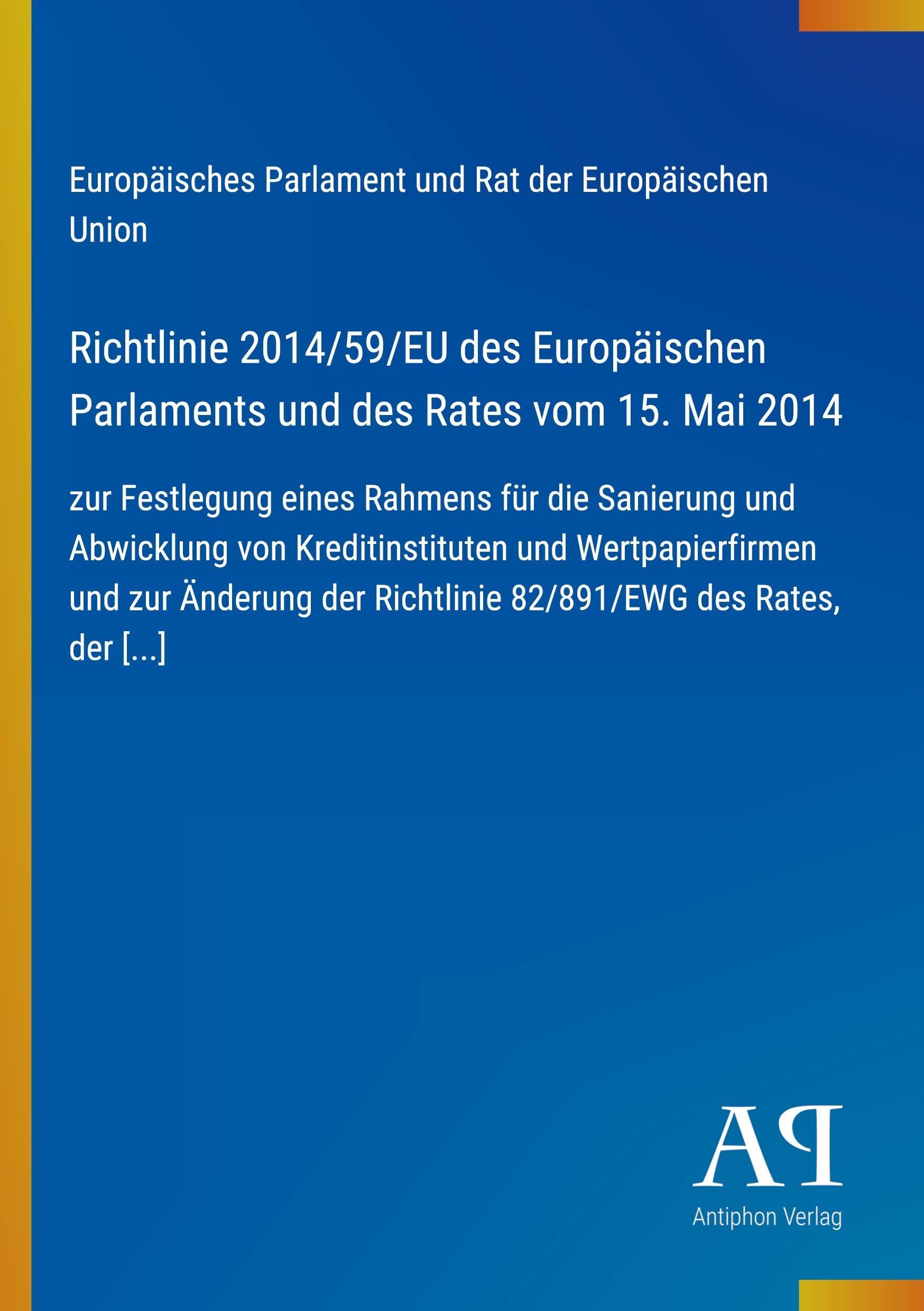 Richtlinie 2014/59/EU des Europäischen Parlaments und des Rates vom 15. Mai 2014