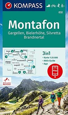 KOMPASS Wanderkarte Montafon, Gargellen, Bielerhöhe, Silvretta: 3in1 Wanderkarte 1:25000 mit Aktiv Guide, inklusive Karte zur offline Verwendung in ... Loipen. (KOMPASS-Wanderkarten, Band 32)