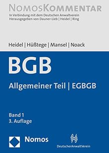 Bürgerliches Gesetzbuch: Allgemeiner Teil - EGBGB: Band 1