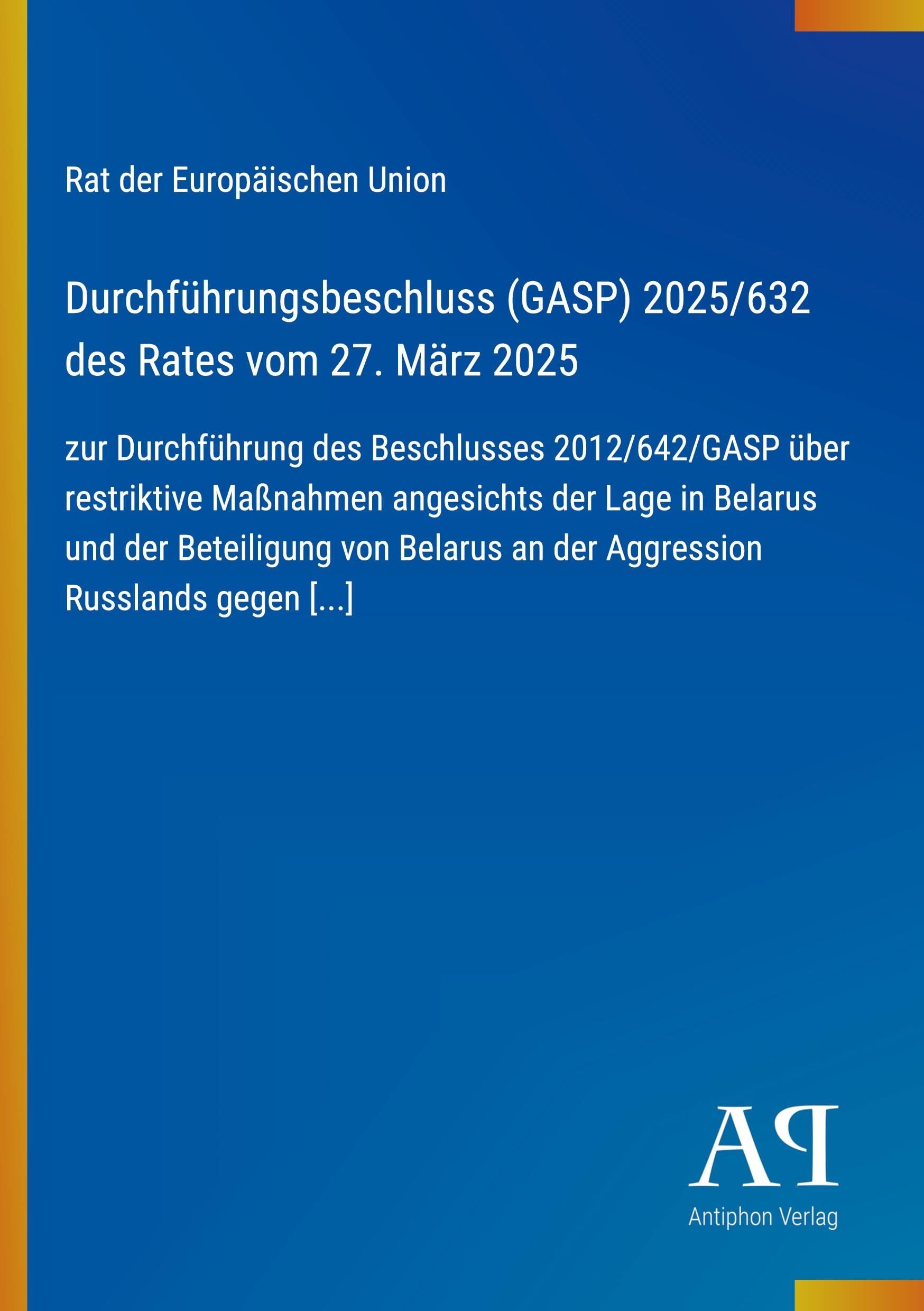 Durchführungsbeschluss (GASP) 2025/632 des Rates vom 27. März 2025