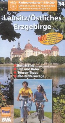Radtourenkarten 1:150000 (ADFC): ADFC Radtourenkarten, Lausitz, Östliches Erzgebirge: Nr 14