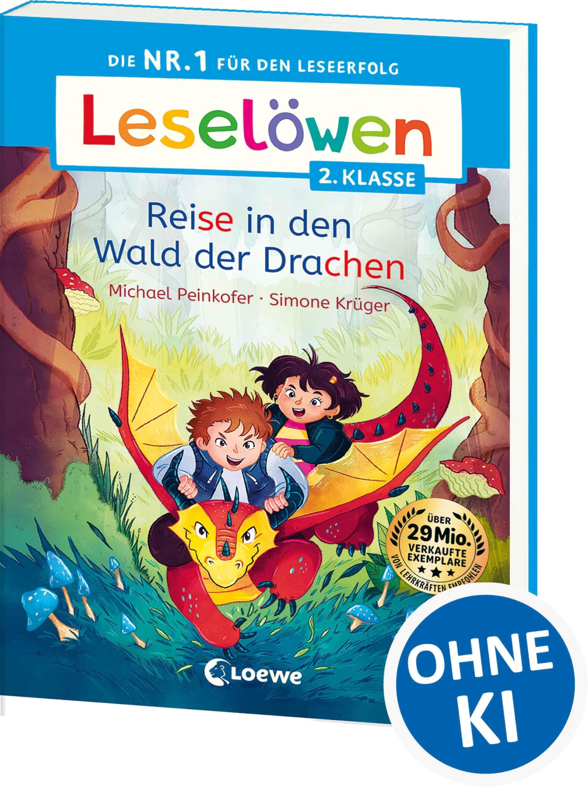 Leselöwen 2. Klasse - Reise in den Wald der Drachen: Die Nr. 1 für den Leseerfolg als praktische Broschurausgabe für unterwegs - Erstlesebuch mit Silbenfärbung für Kinder ab 7 Jahren