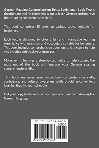 German Reading Comprehension Texts: Beginners - Book Two (German Reading Comprehension Texts for Beginners)
