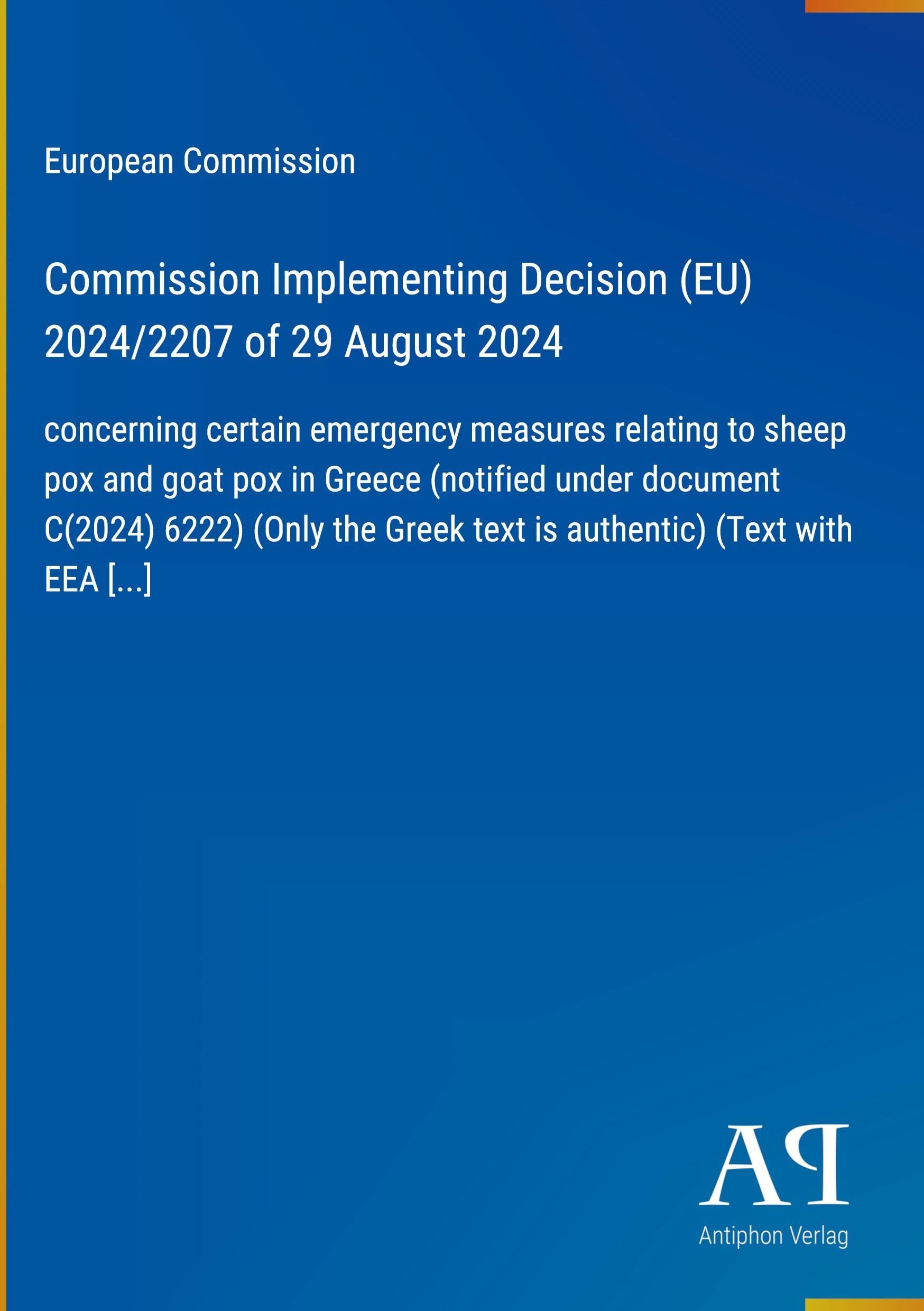 Commission Implementing Decision (EU) 2024/2207 of 29 August 2024