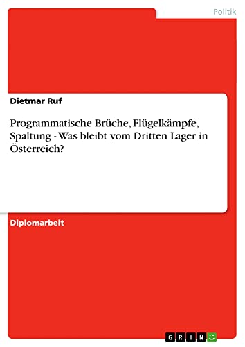 Programmatische Brüche, Flügelkämpfe, Spaltung - Was bleibt vom Dritten Lager in Österreich?: Diplomarbeit
