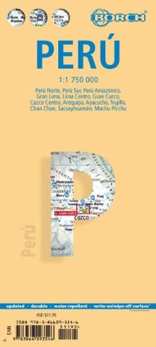 Peru: 1:1 750 000. Einzelkarten: Peru Norte 1:1 750 000, Peru Sur 1:1 750 000, Peru Amazonico 1:2 500 000, Lima Centro 1:18 000; Gran Lima 1:150 000, ... Sacsayhuaman 1:10 000, Machu Picchu 1:44 000