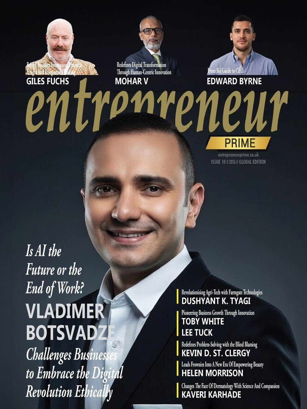 Entrepreneur Prime magazine: Vladimer Botsvadze, Is AI the Future or the End of Work?