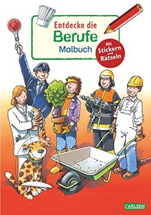 Entdecke die Berufe: Malbuch mit Stickern