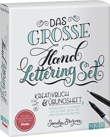 Das große Handlettering-Set: Kreativbuch & Übungsheft + 2 Pentel-Stifte