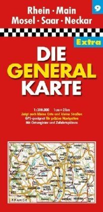 Die Generalkarte Extra Rhein, Main, Mosel, Saar, Neckar 1:200 000